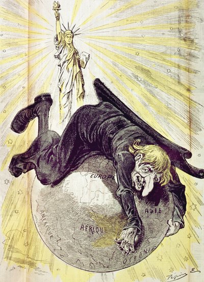 `` Liberty Lighting the World &39;&39; ، الغلاف الأمامي لـ &39;Le Grelot&39; ، c.1880 بواسطة بيبين